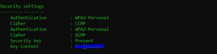 netsh wlan show profile name