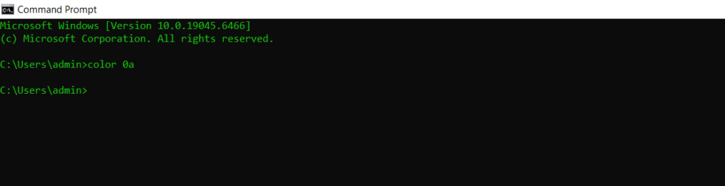 Change CMD Screen Colour